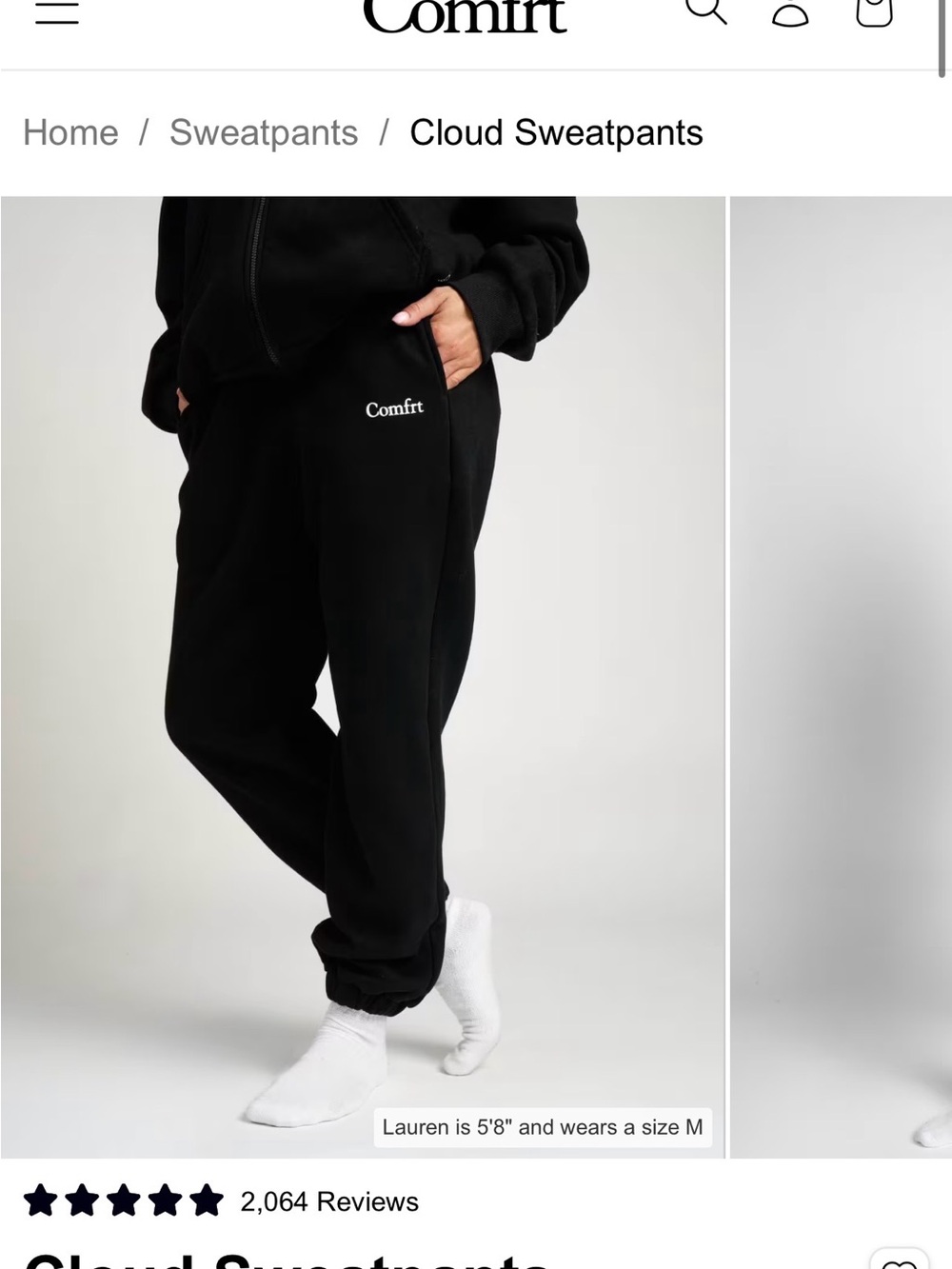 Comfrt Cloud Sweatpants - Black Small